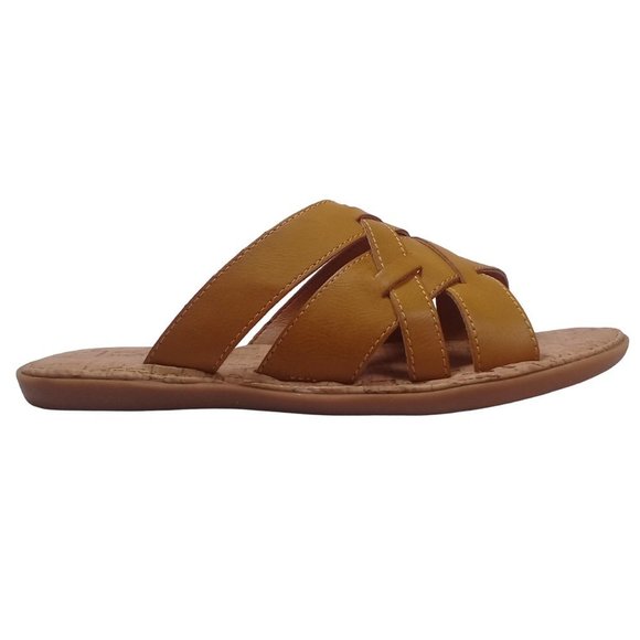 B.O.C Women's NEW Mona Flat Side Open Toe Brown Slide Sandals 7M - Picture 1 of 13